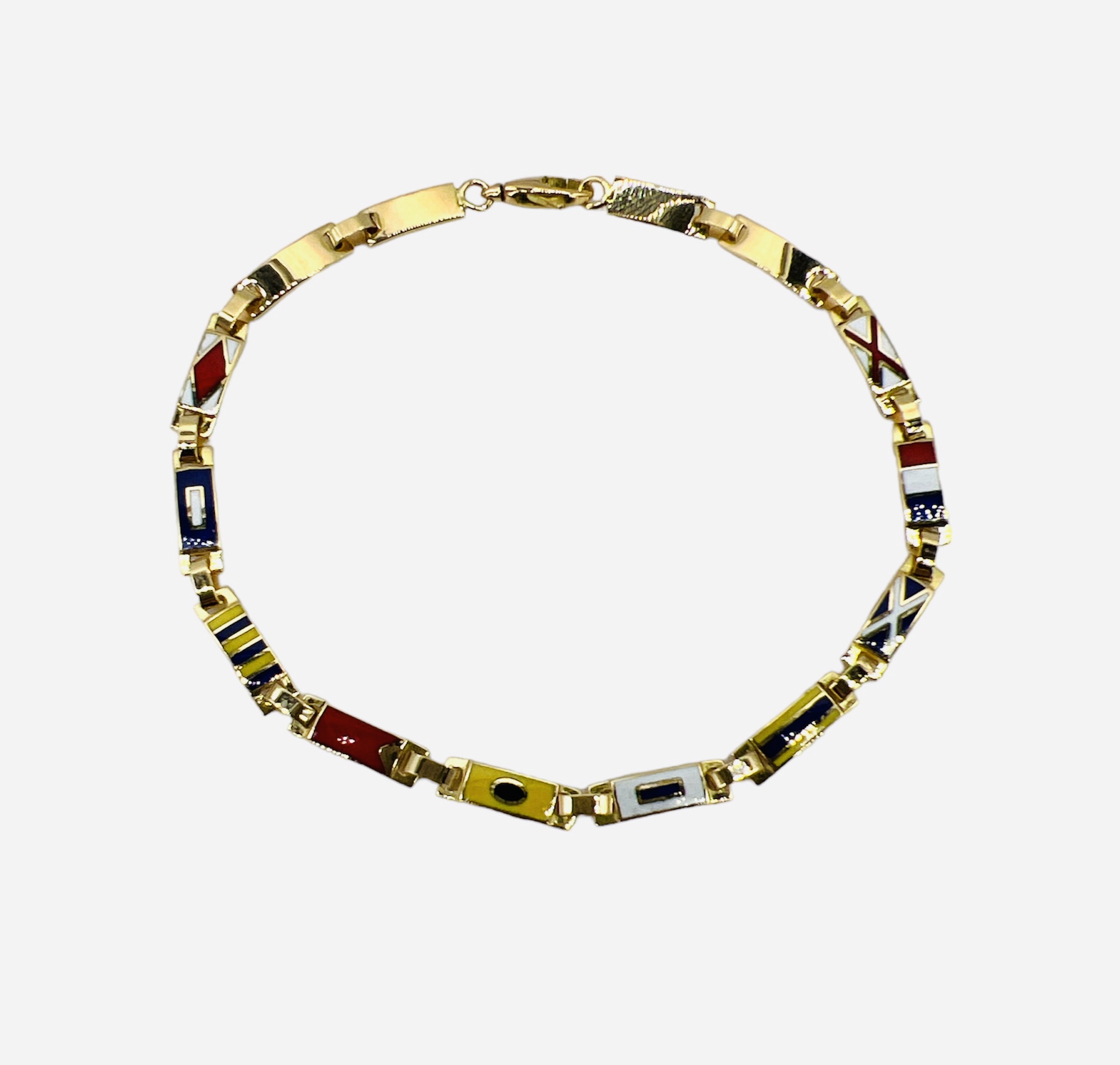 Bracciale oro bandiere nautiche Art. BRBAND2