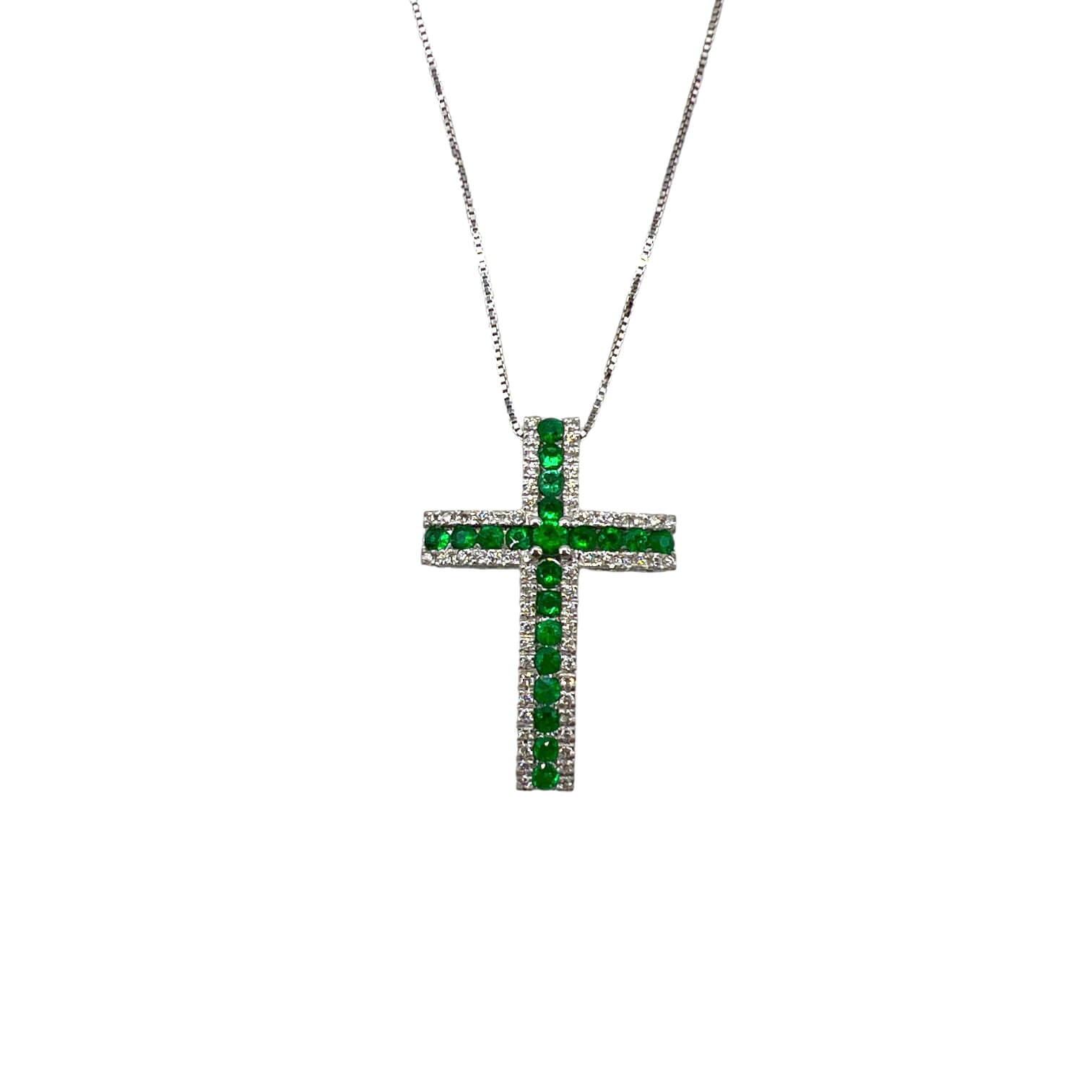 Gold Emeralds and Diamonds BELLE EPOQUE Cross Pendant Art. GR279