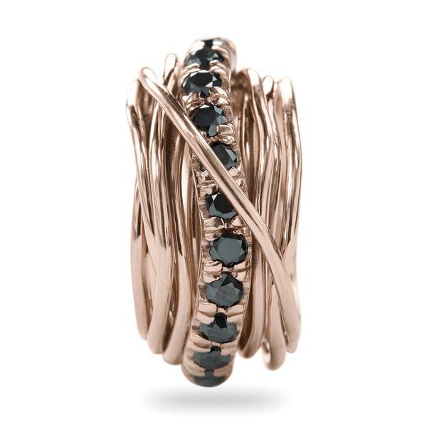 13 Wire Screwdriver 9kt Rose Gold and Black Diamonds 1.00ct ART. AN001RBN