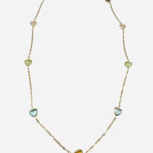Collana girocollo catena ametista,topazio,quarzo, Art. MAS09
