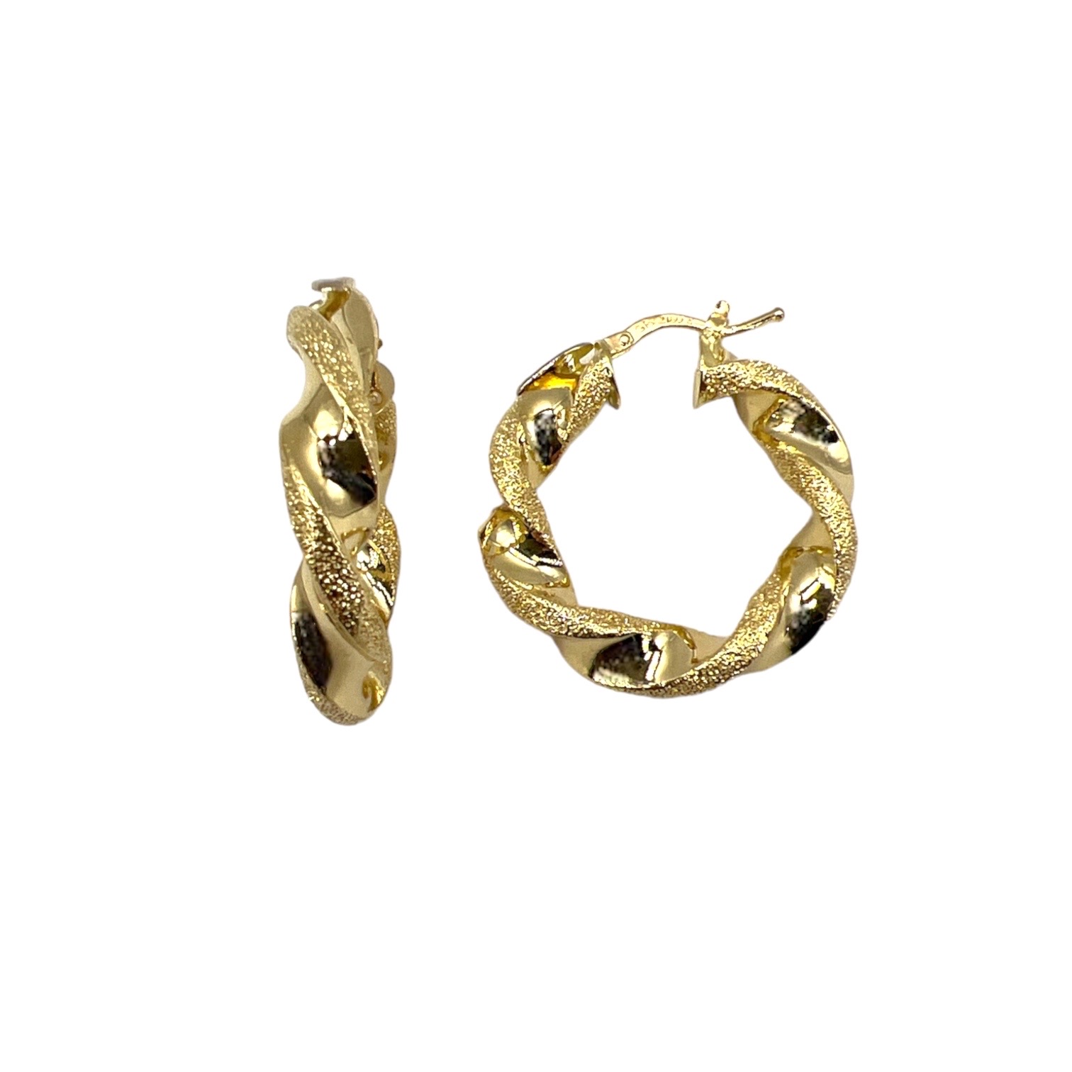 Torchon hoop earrings in yellow gold Art. OROGC13