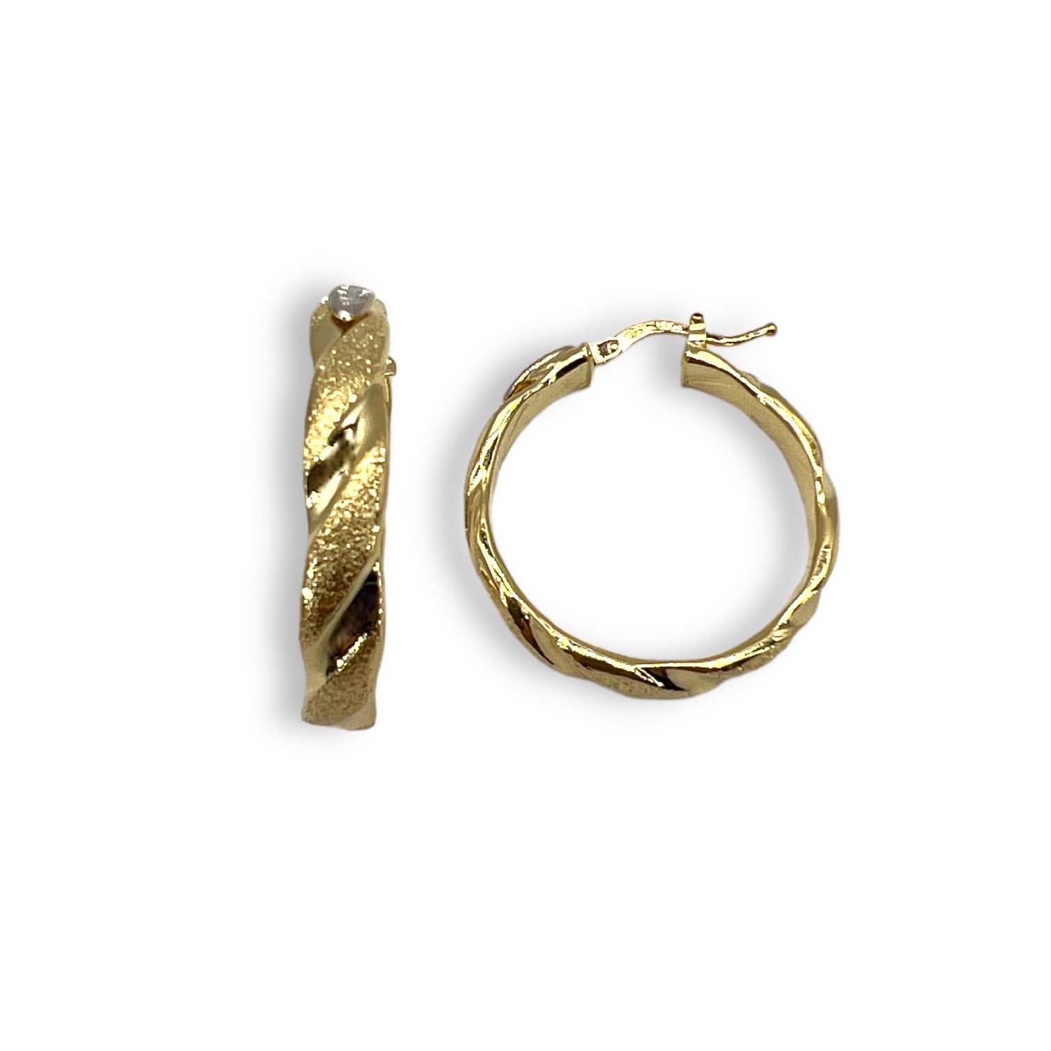 Torchon hoop earrings in yellow gold Art. OROGC9