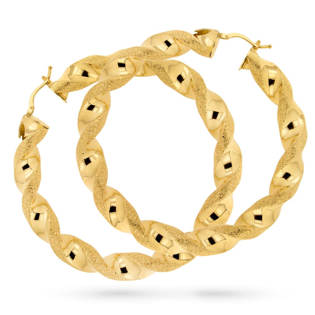 Torchon hoop earrings in yellow gold Art. ORTCH3