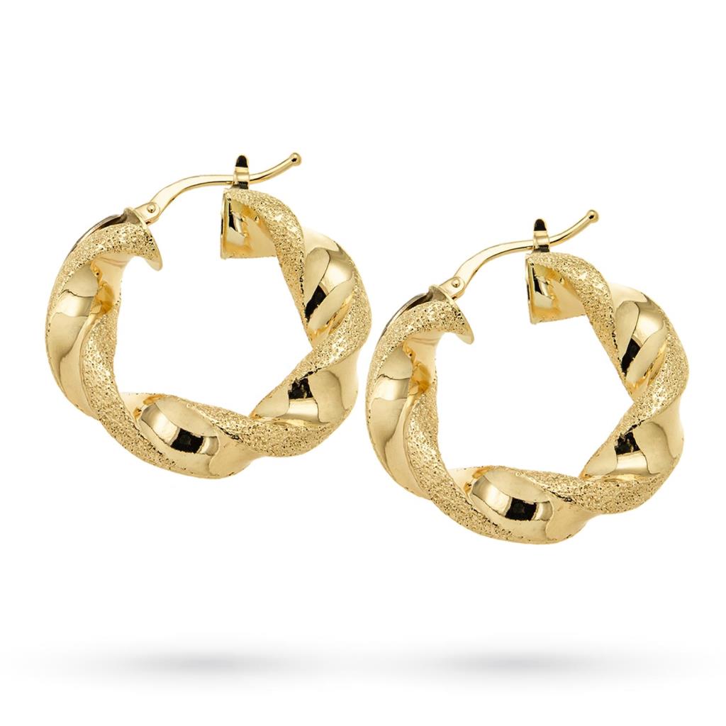 Torchon hoop earrings in yellow gold Art. ORTCH2