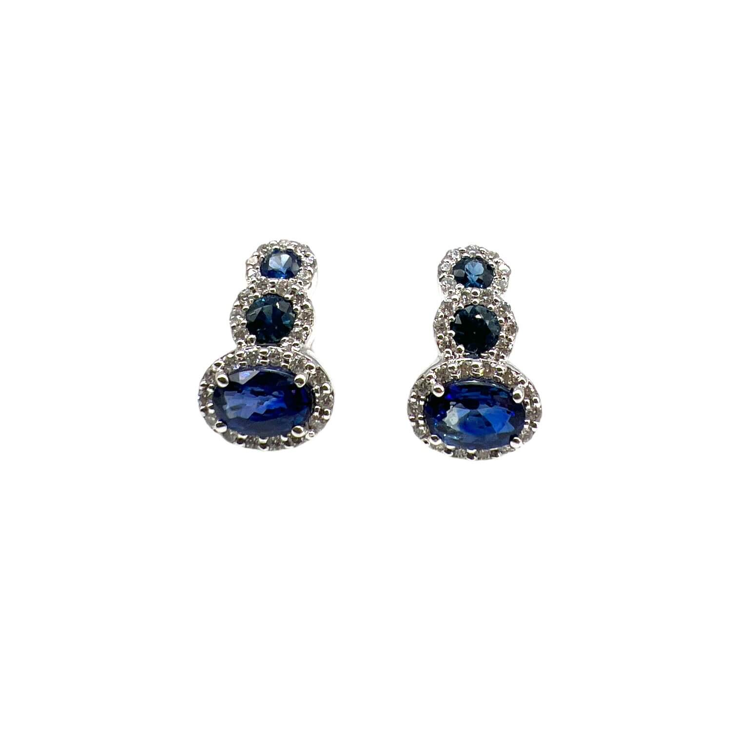 Gold Sapphire Earrings and Diamonds BELLE EPOQUE Art. OR604