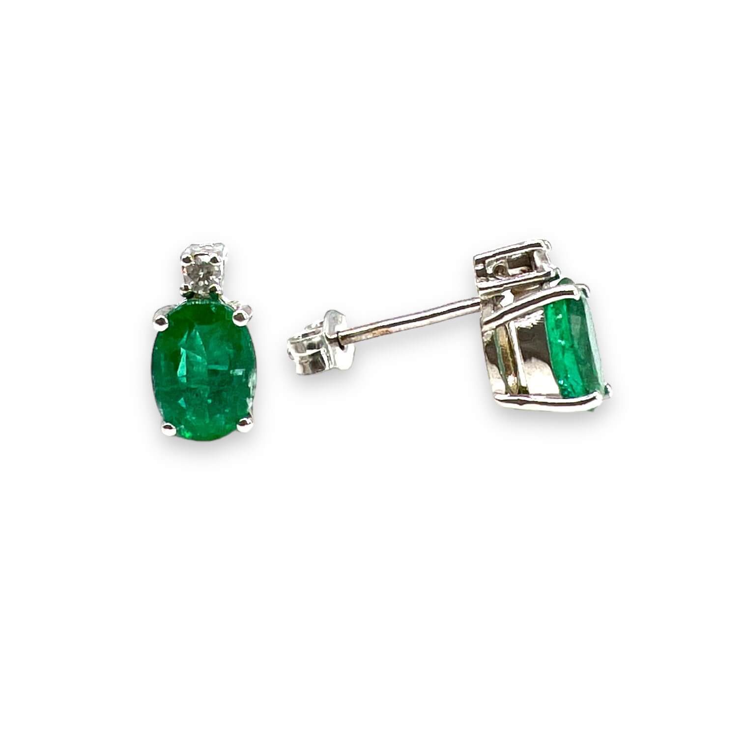 Emerald Earrings Diamonds and White Gold GEMS Art. OR566