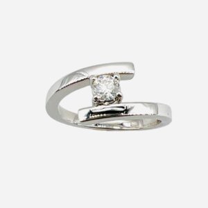 Solitaire ring to contract white gold and diamonds ART. GIAMPY&MANFRY