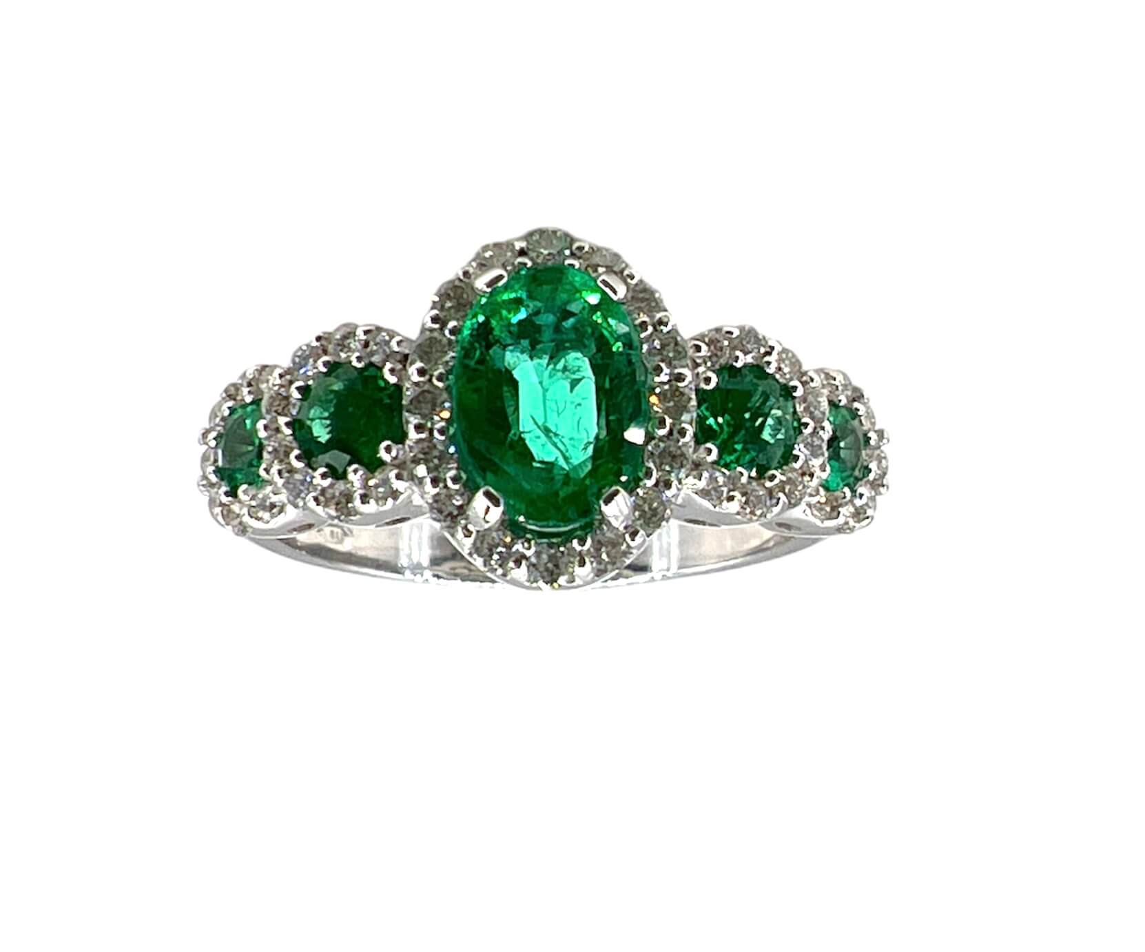 Emeralds and diamonds veretta ring BELLE EPOQUE ART. AN2273-1
