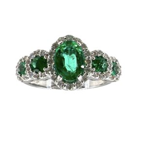 Emeralds and diamonds veretta ring BELLE EPOQUE ART. AN2273-1