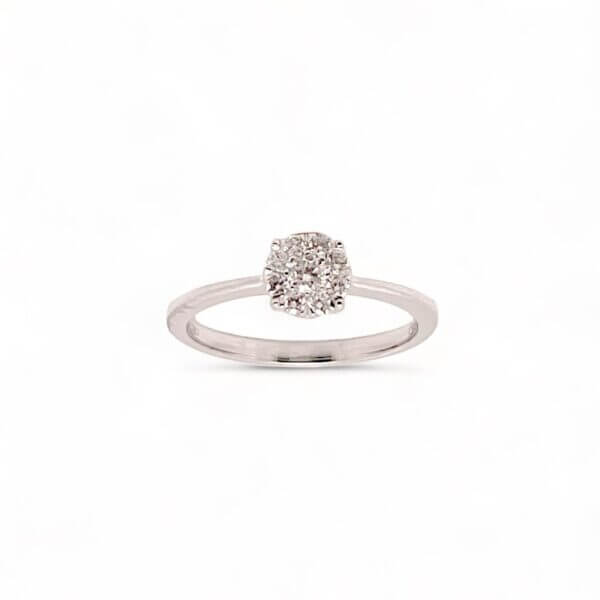 Solitaire ring white gold and diamonds NARCISO Art. SOLAN25