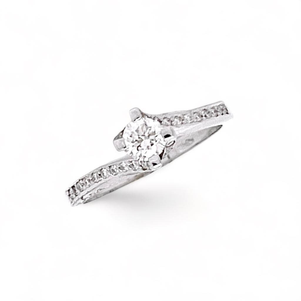 750% white gold solitaire diamond ring ART.AN1710