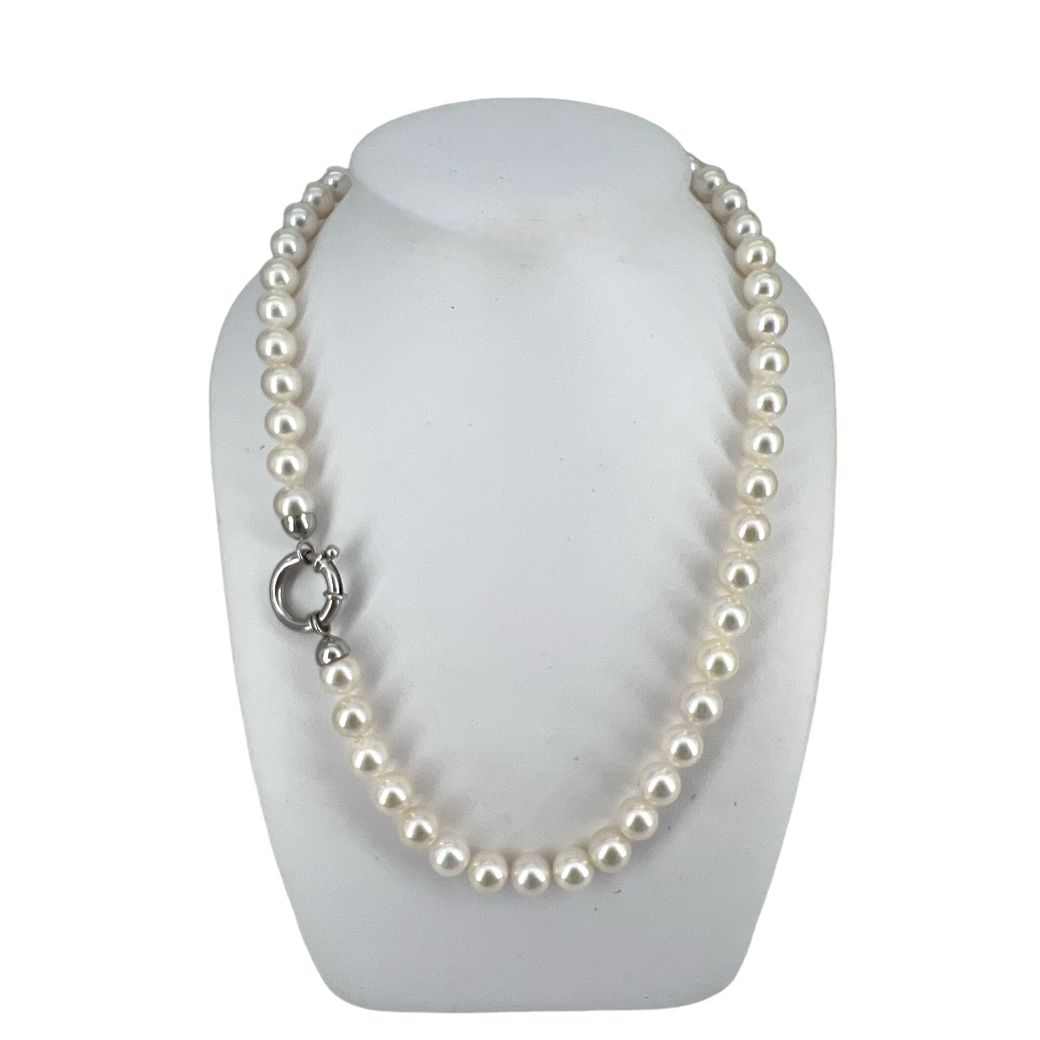 Girocollo filo di perle Akoya susta oro bianco Art. 18242