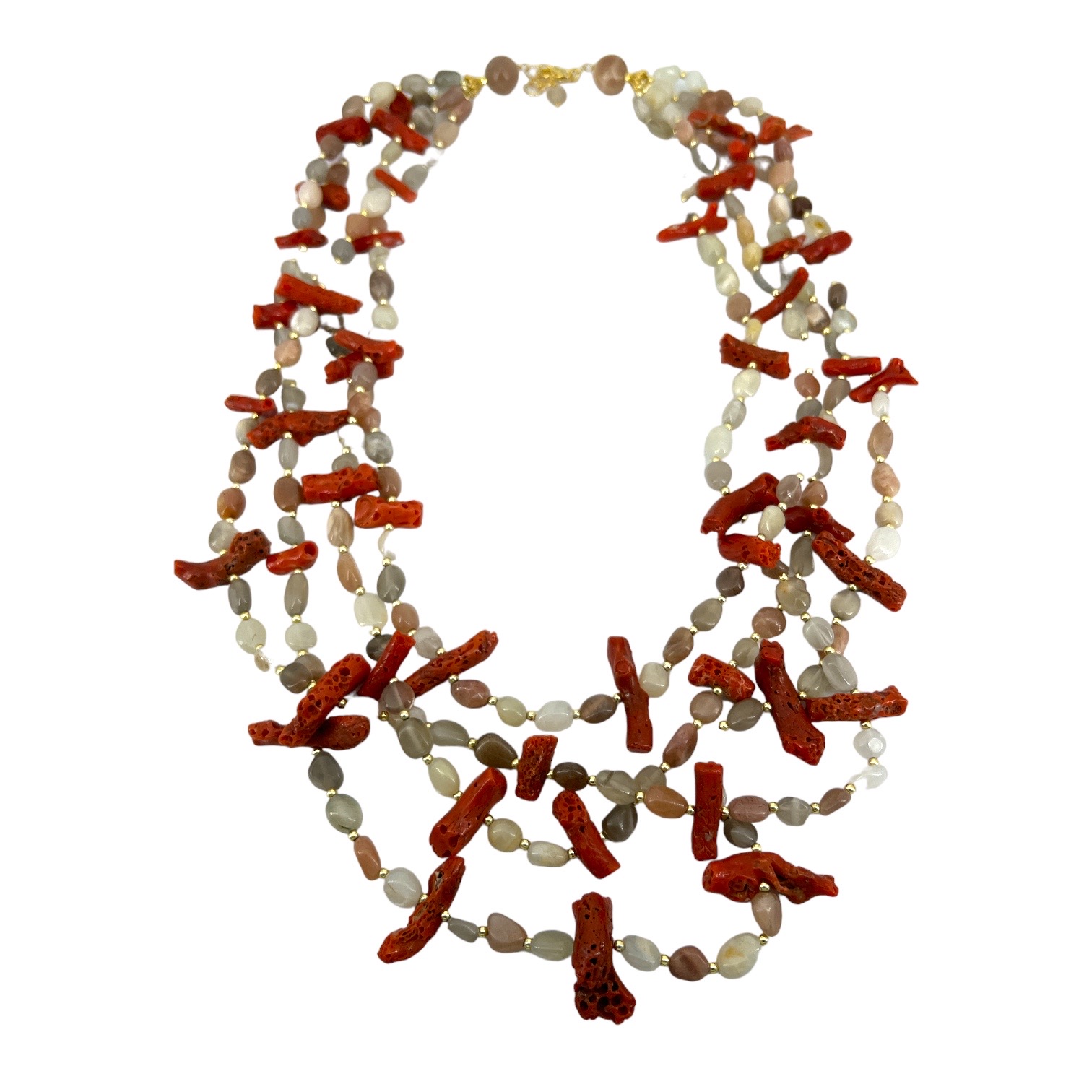 Coral and Hard Stone Necklace Art. 899CO