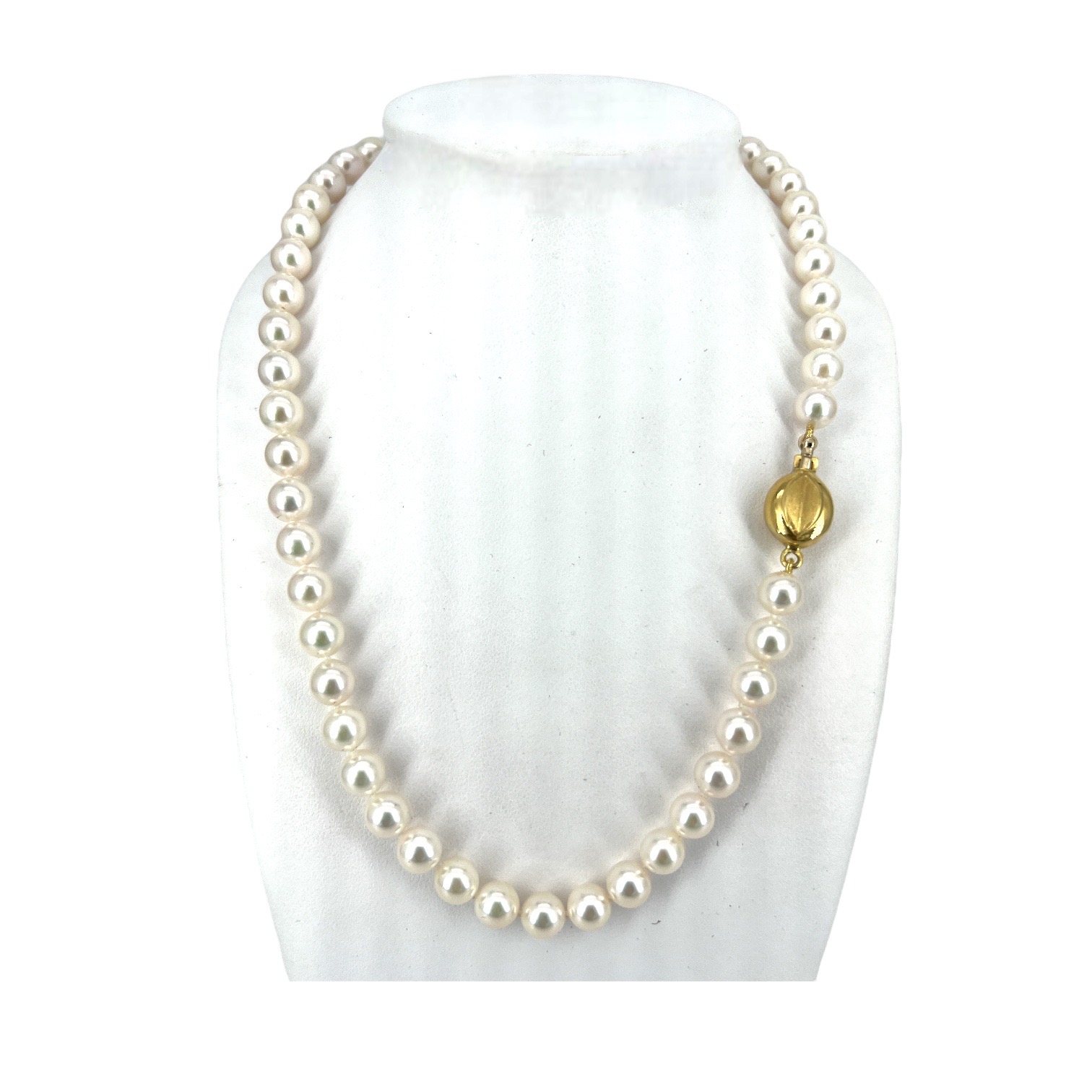 Round neck thread of pearls Akoya susta yellow gold Art. 27539