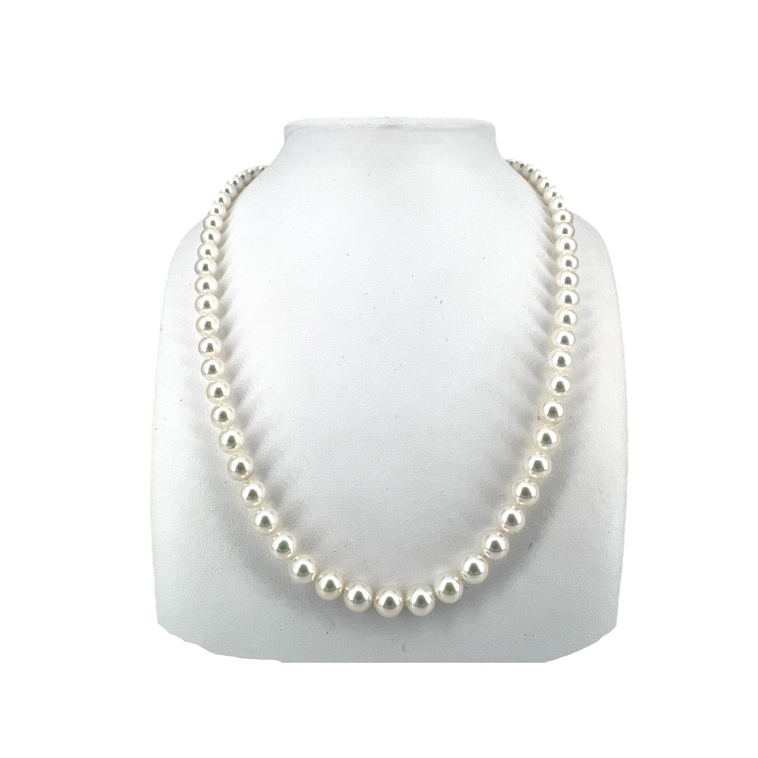 Girocollo filo di perle Akoya susta oro bianco Art. 75208