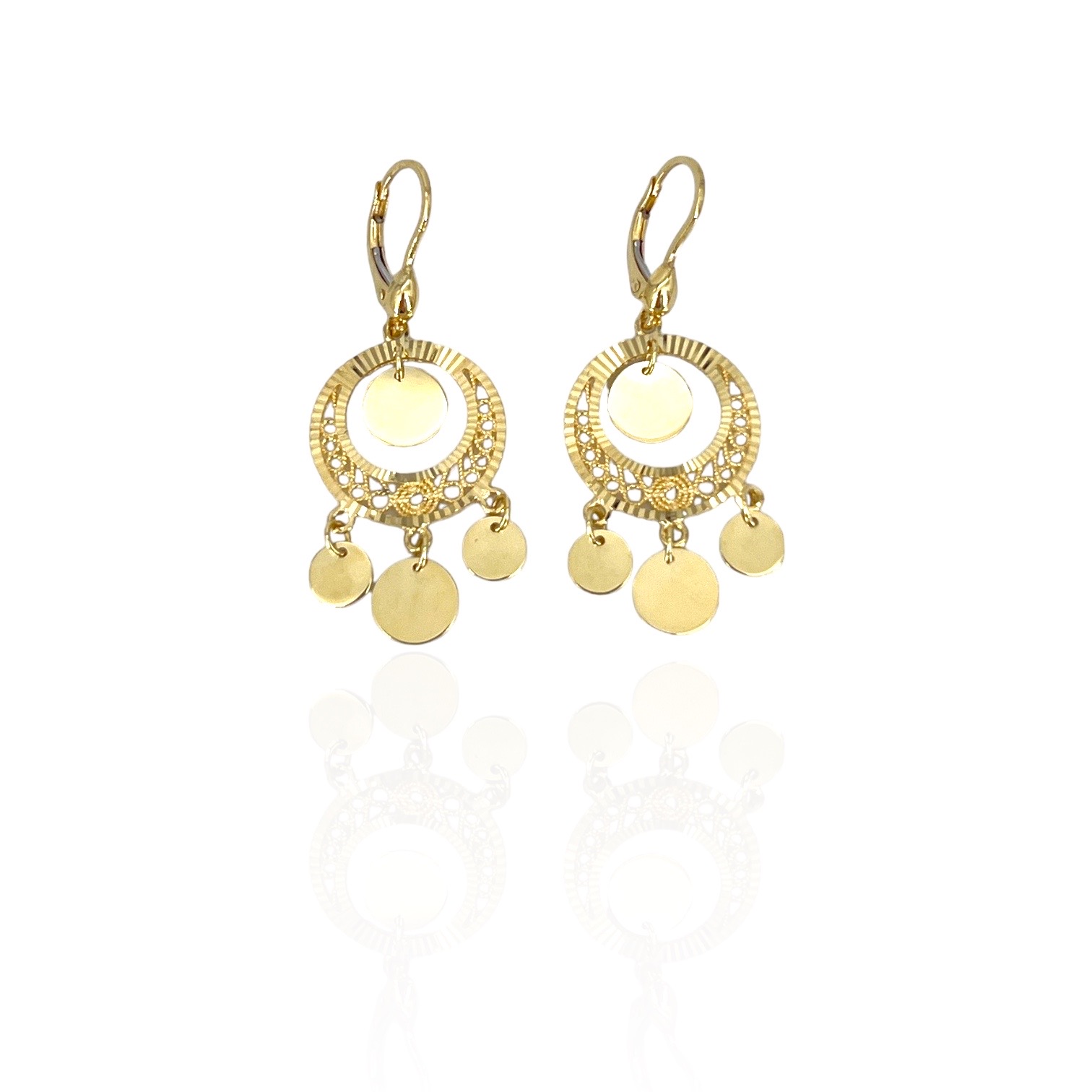 Pendant earrings in yellow gold Art. ORPEN6