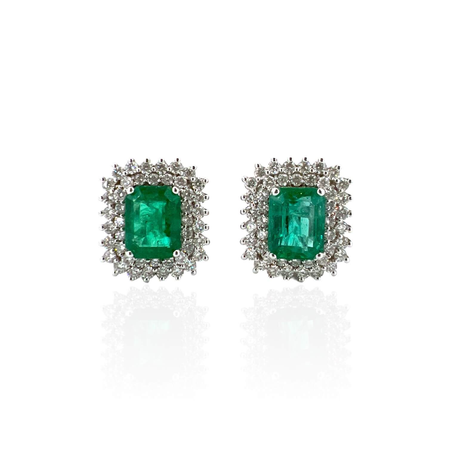 Emerald earrings white gold BON TON Art. OR804