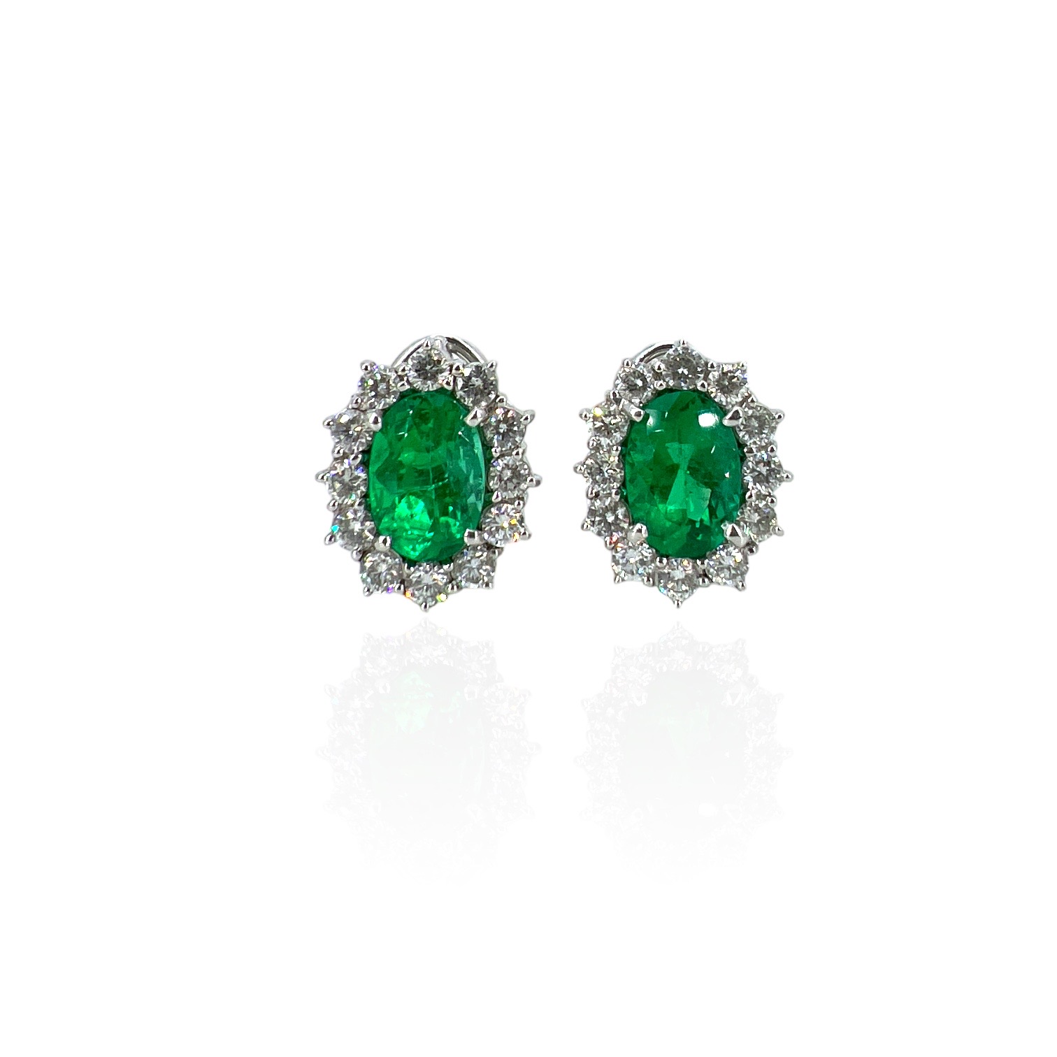 Emerald and diamond earrings BON TON art. ORSME01