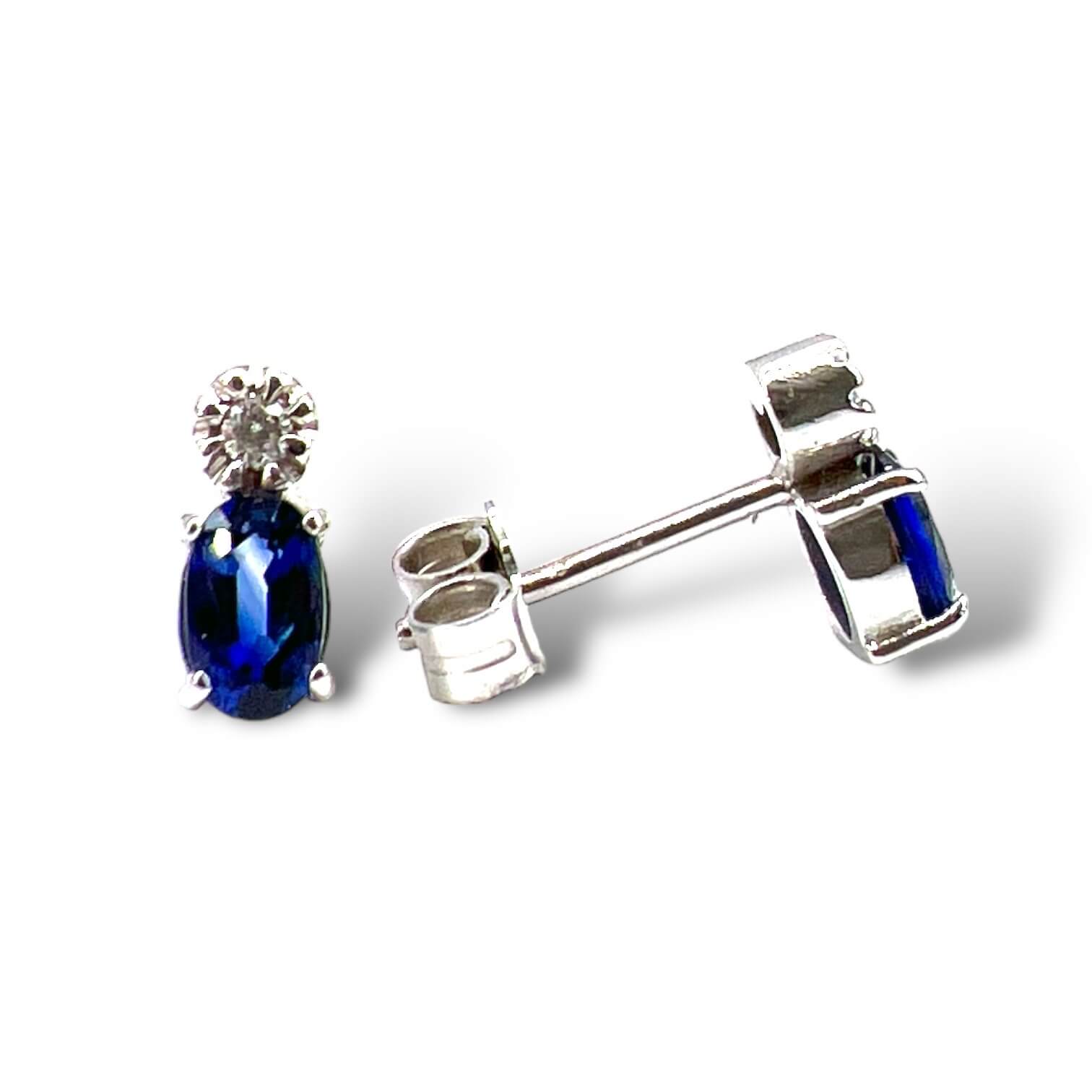 Earrings with sapphires and diamonds white gold GEMS ART.OR621