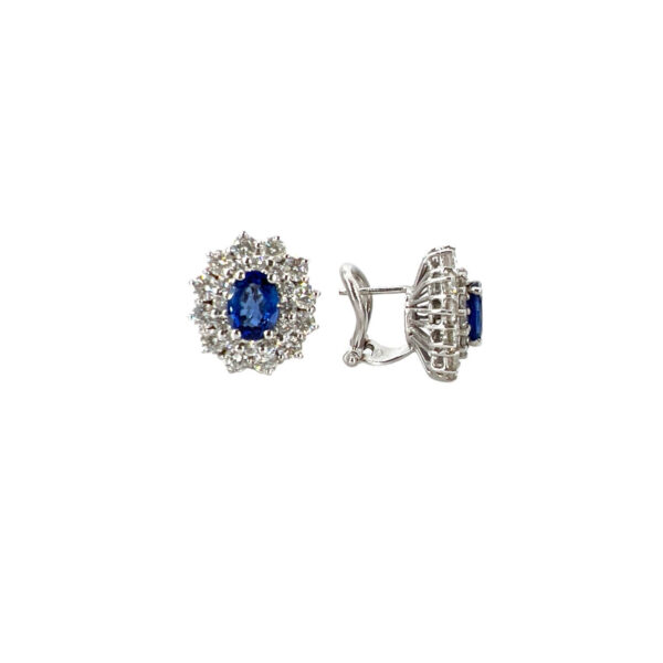 Orecchini zaffiro blu diamanti e oro BON TON Art. OR290-1