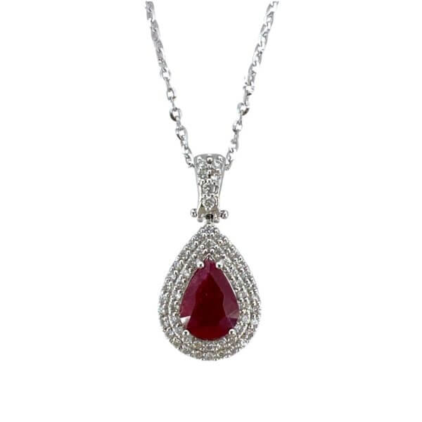 BELLE EPOQUE White Gold Diamond Ruby Pendant Art. CD213