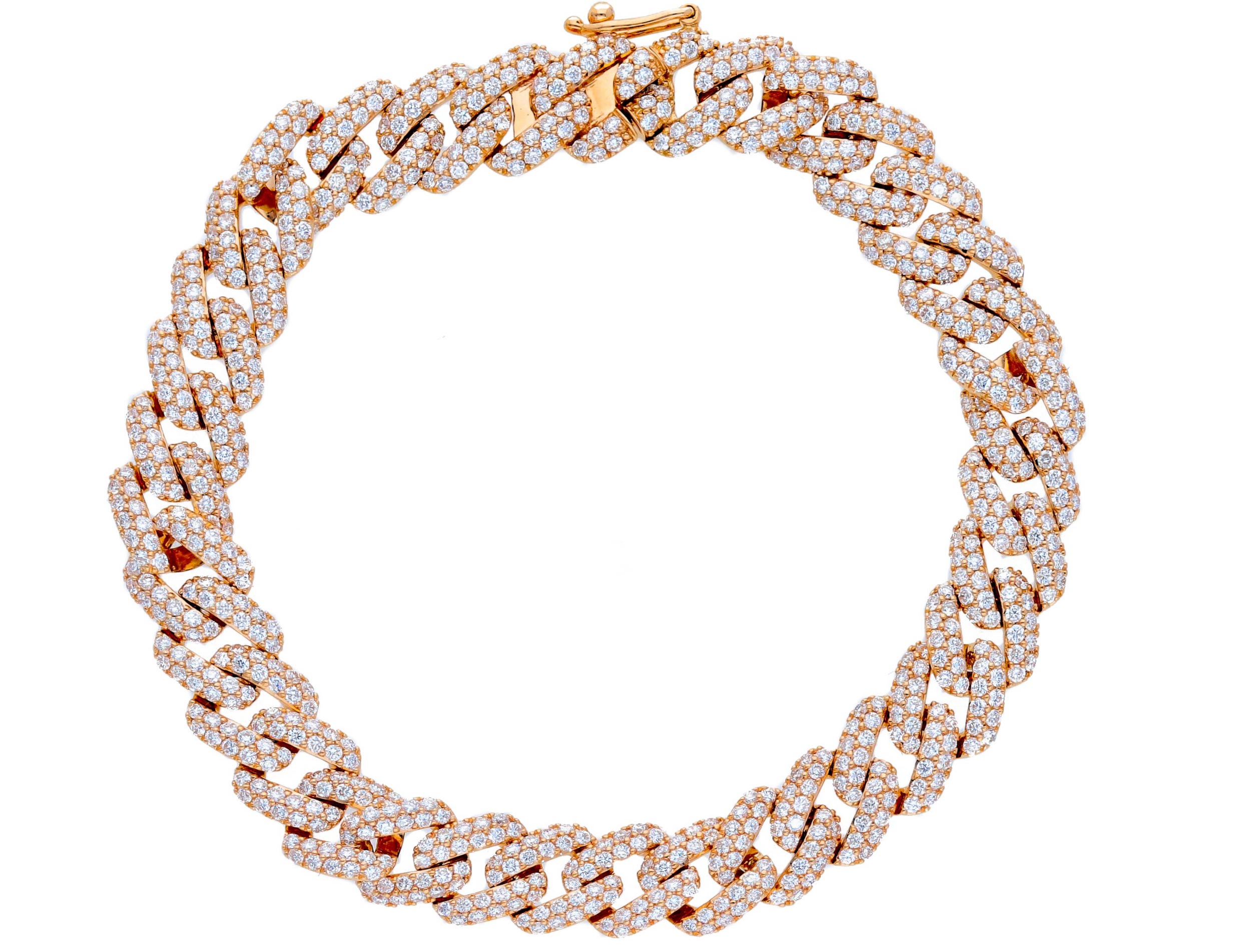 Rapper bracelet for men in rose gold with diamonds art:250086