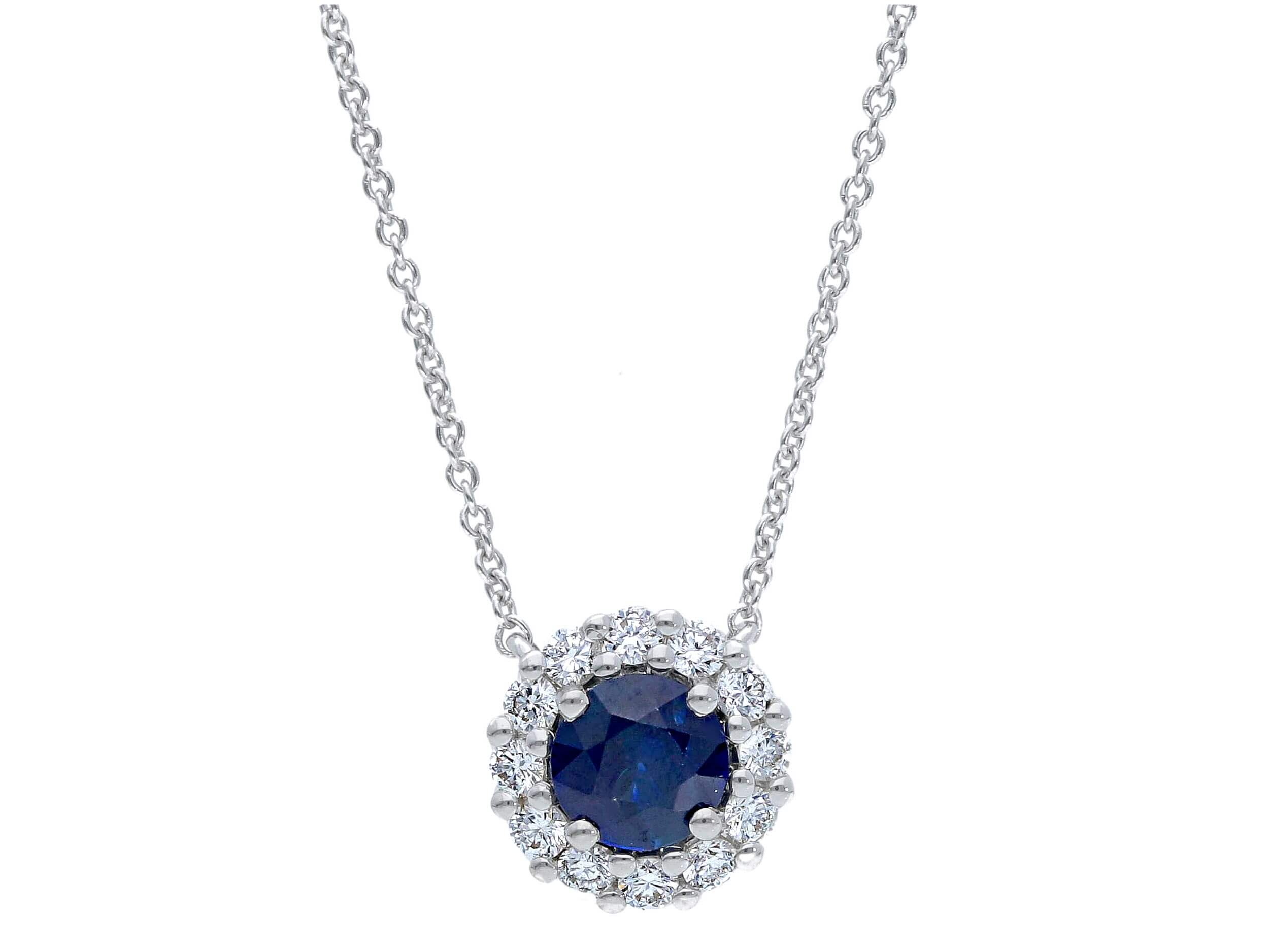BELLE EPOQUE Gold Blue Sapphire and Diamond Pendant Item Code 229030