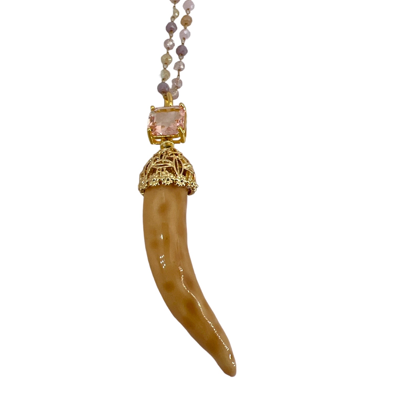 Silver necklace with pendant and crystals Art. 1107CO