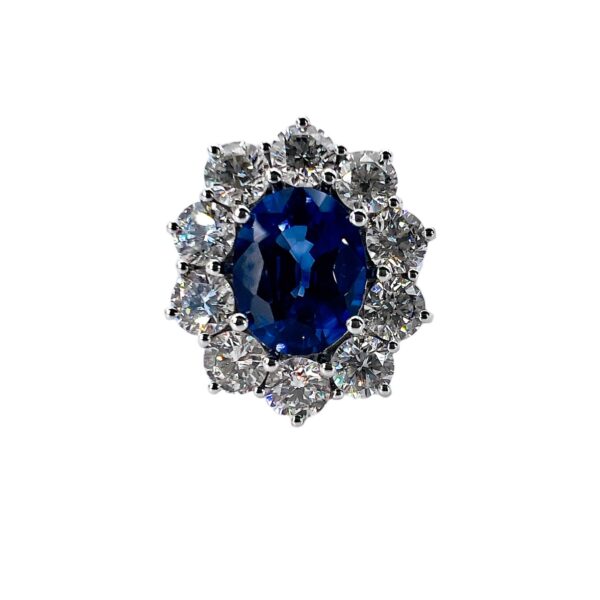 Royal blue diamonds and gold sapphire ring Art. AN2835
