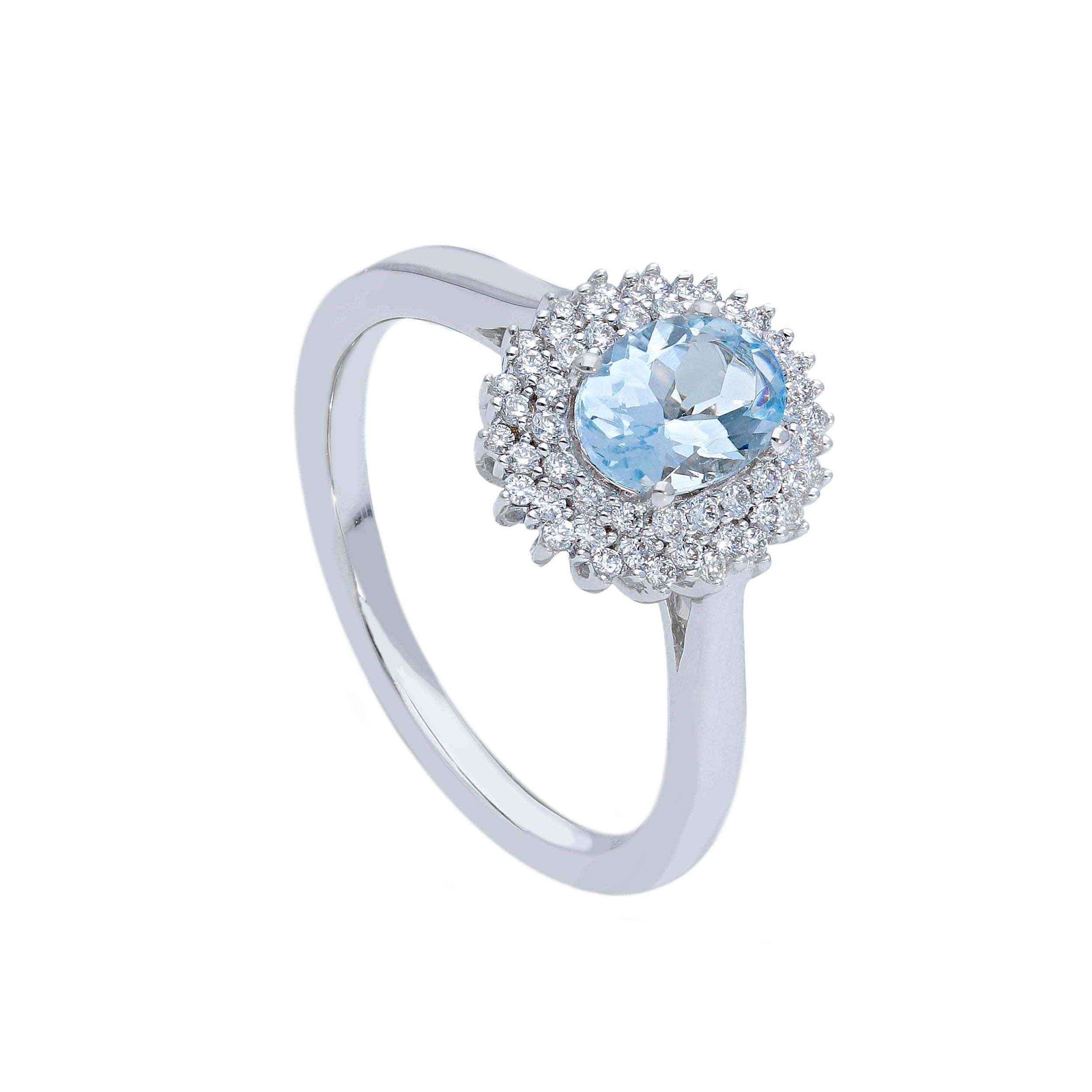Aquamarine and diamond ring Art.254189