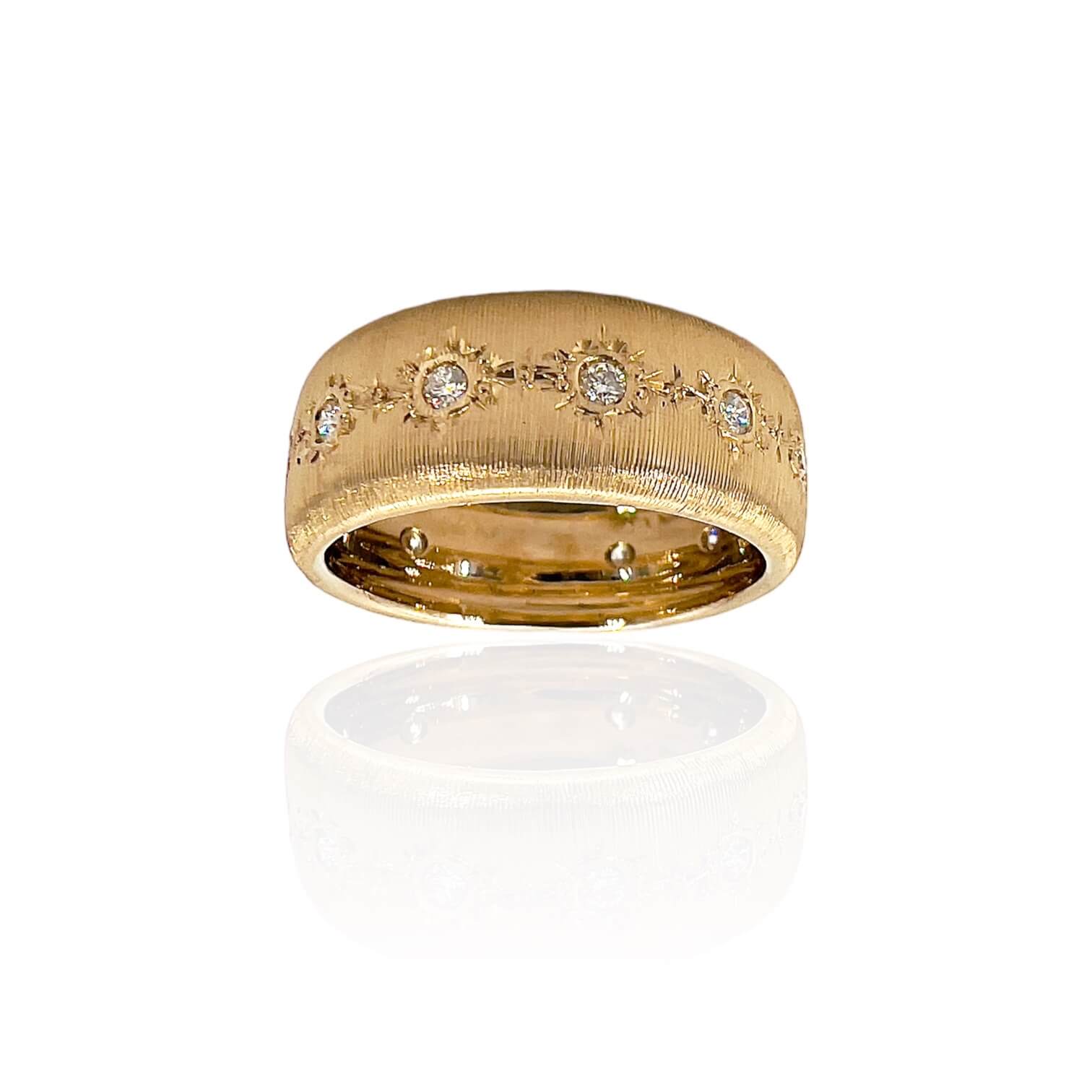 Ring in satin gold and diamonds art.MS1011BB