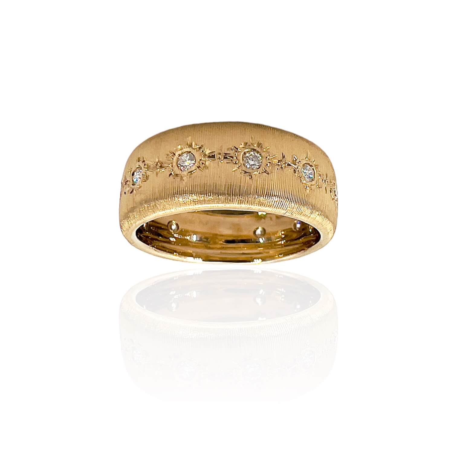 Anello  in oro satinato e diamanti art.MS1011BB