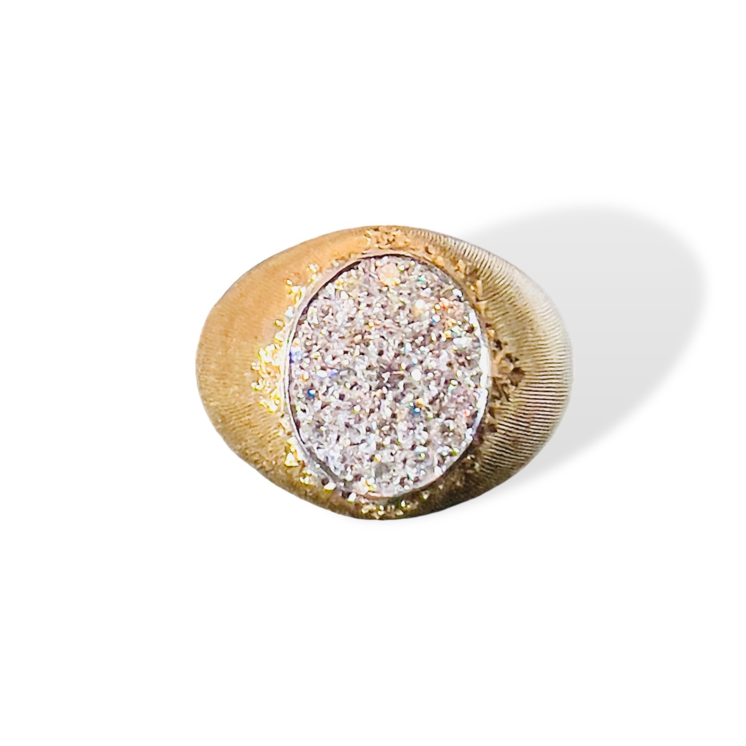 Yellow gold chevalier ring with diamonds art.ANCAV1
