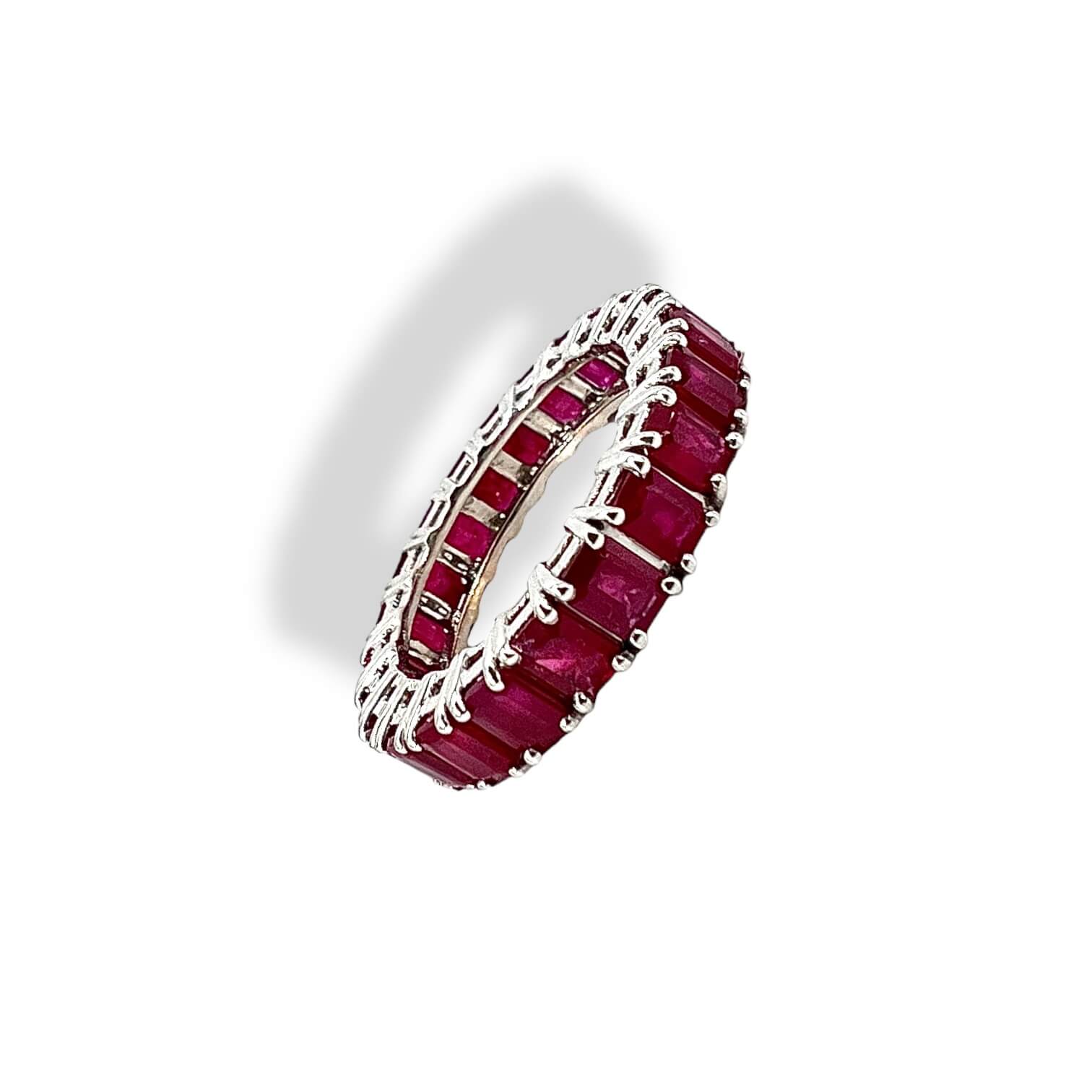 R409-NRB14 Ruby and Gold GEMSTONE Vertical Ring