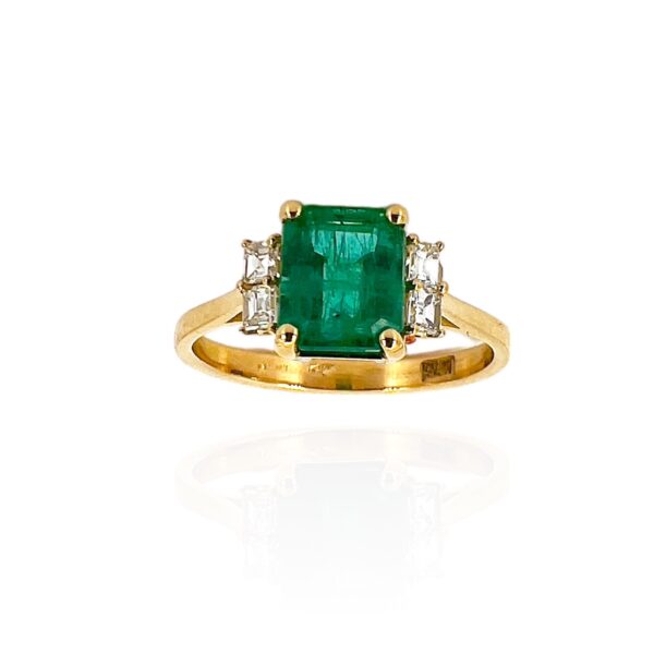 Emerald Ring and GEM Diamonds Art. SMEAN2