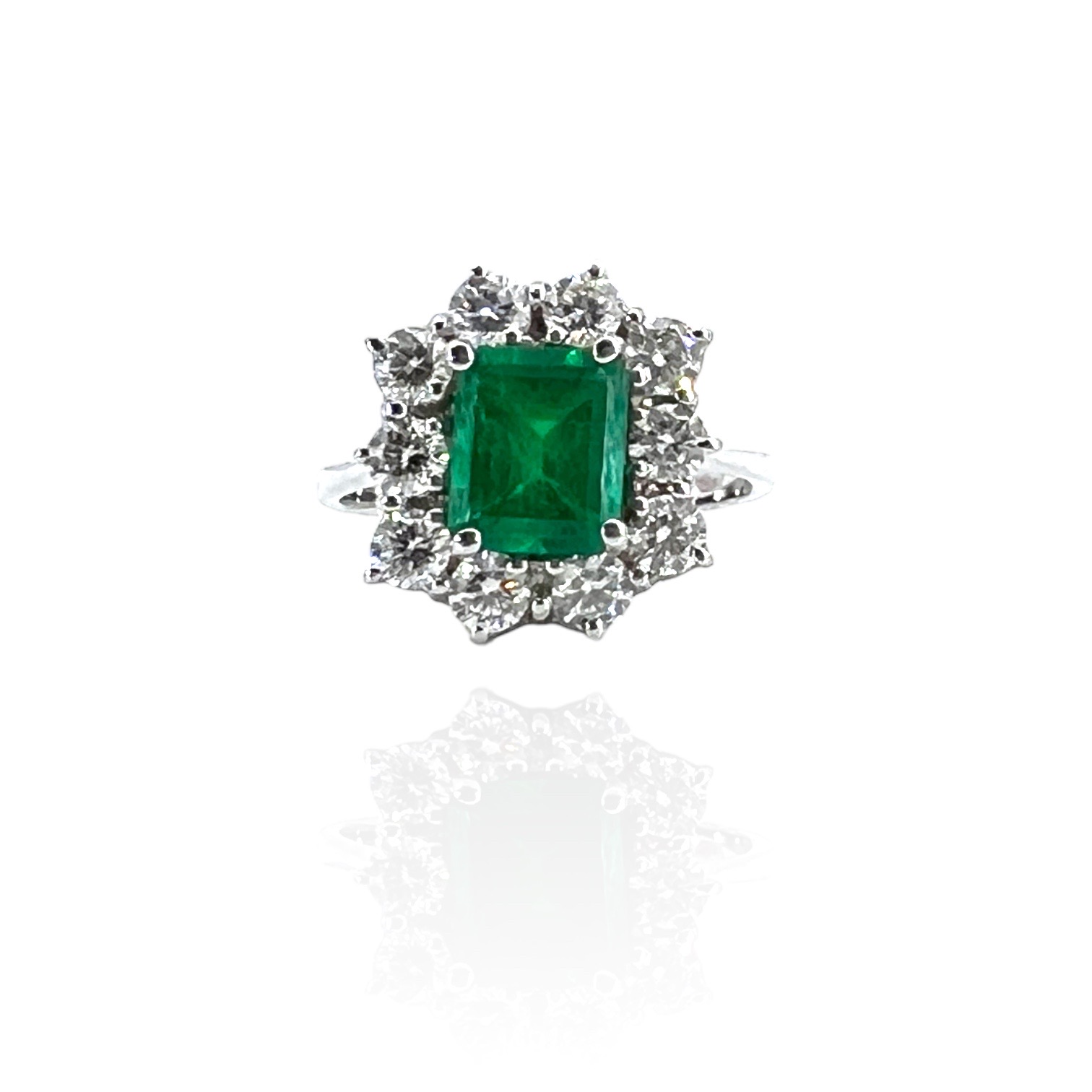 Gold and diamond emerald ring BON TON Art. AN625