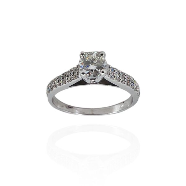 LOVE art diamond and gold solitaire ring. AN2851