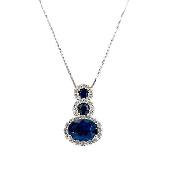 BELLE EPOQUE Gold and Diamonds Trilogy Sapphire Pendant Art. CD707-2