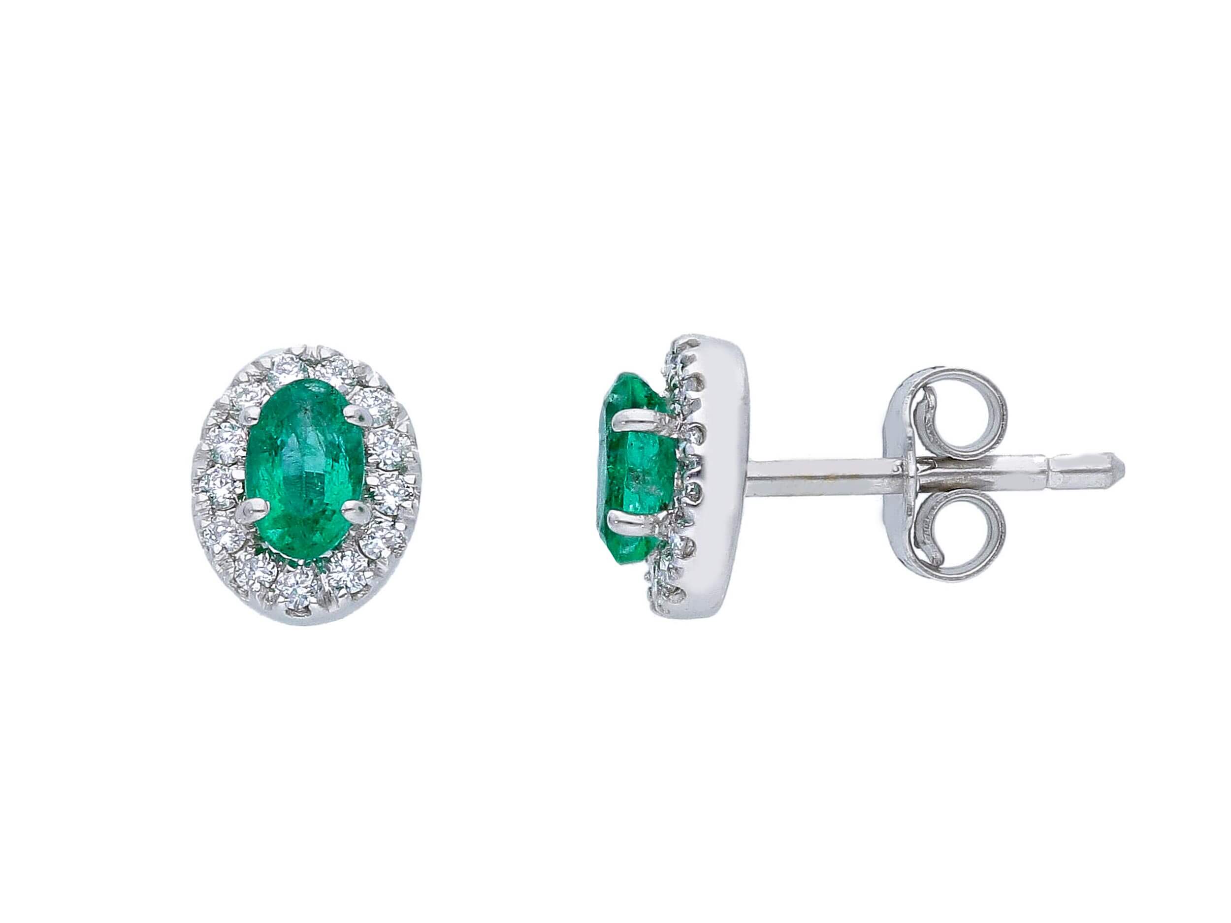 emerald earrings white gold 750% art.225821