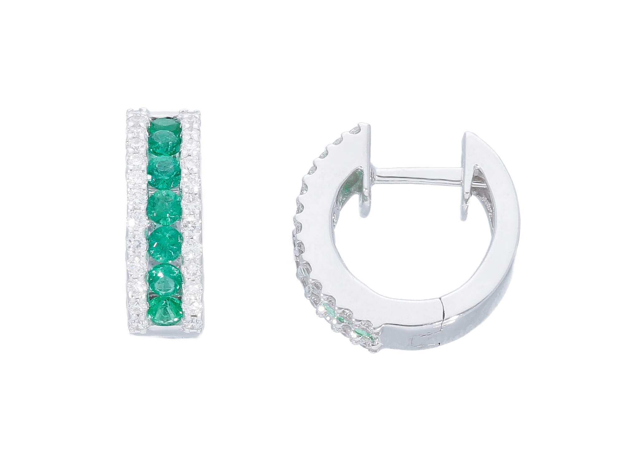 Emerald earrings white gold and diamonds BELLE EPOQUE Art. 242093
