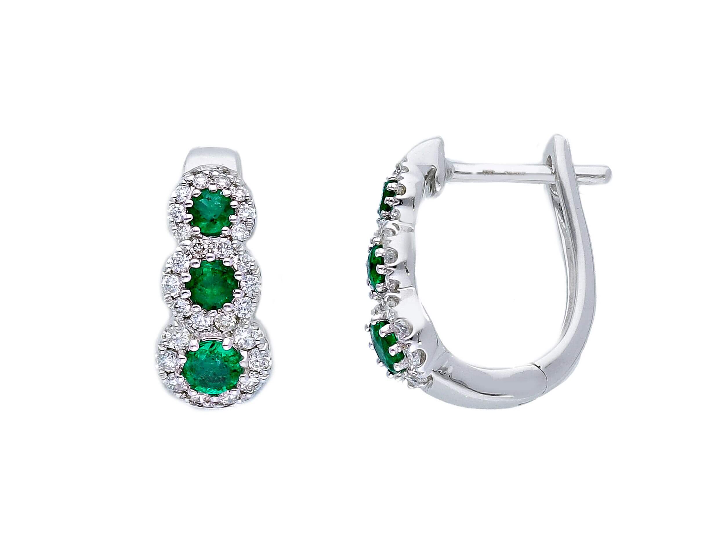 Emerald earrings in 750% gold and diamonds Art. 234407