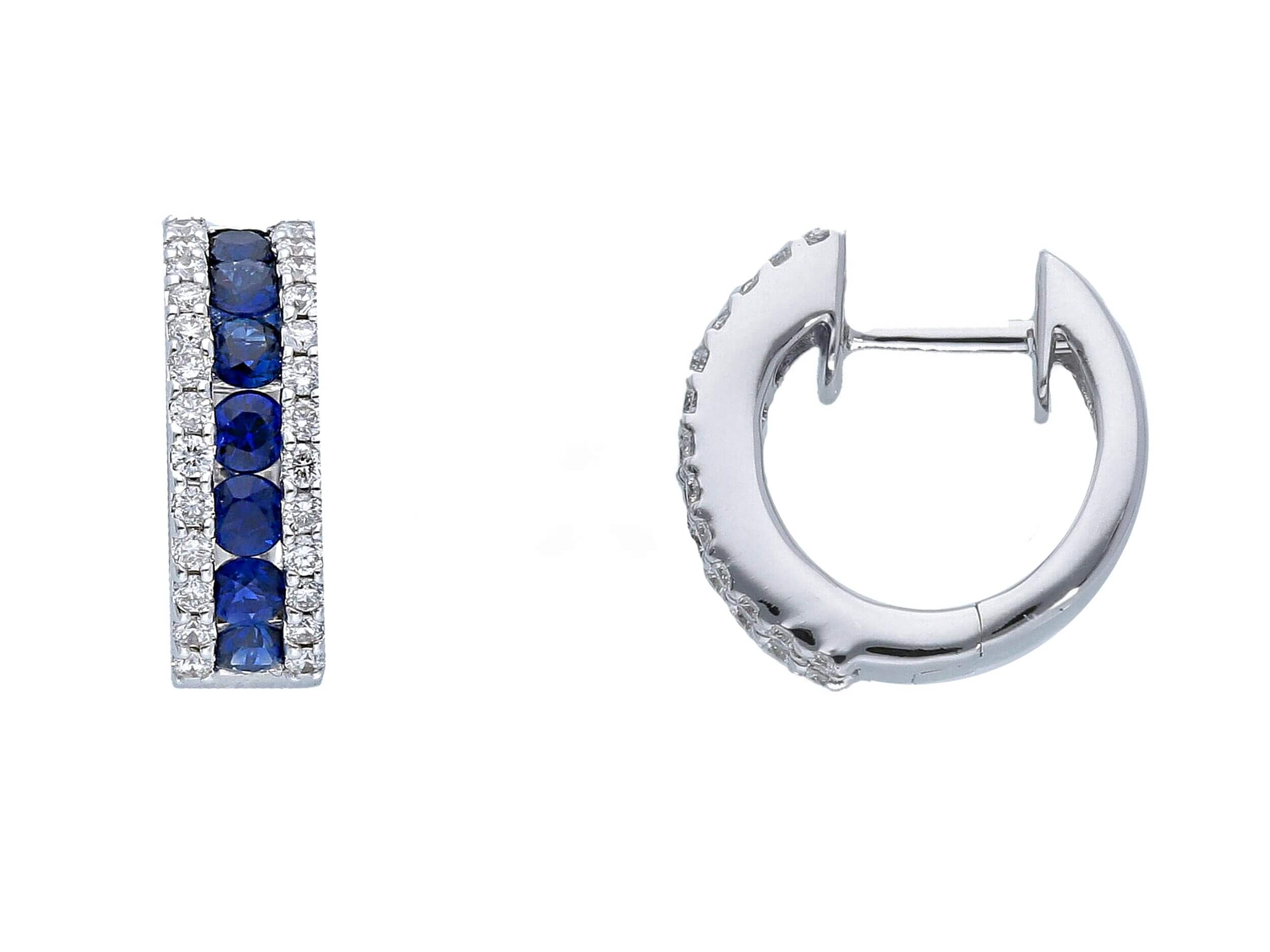 Diamond Blue and Gold Sapphire Earrings Belle Epoque Art. 242094
