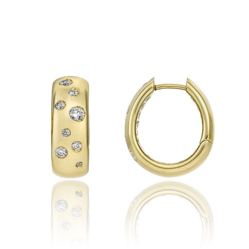 CHIMENTO earrings in yellow gold with white diamonds Art. 1OU0107BB1000