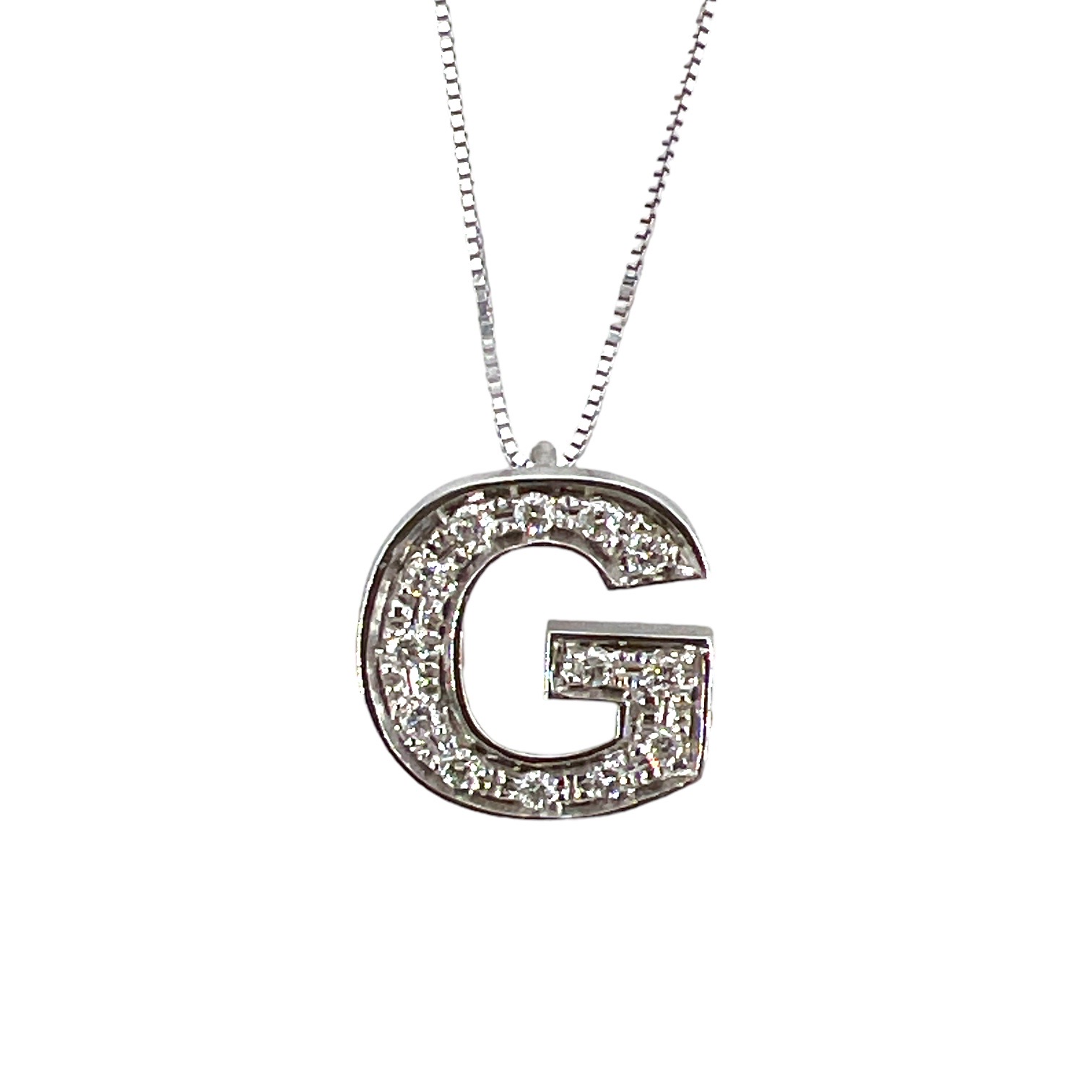 Initial G pendant in white gold and diamonds Art. LT-G