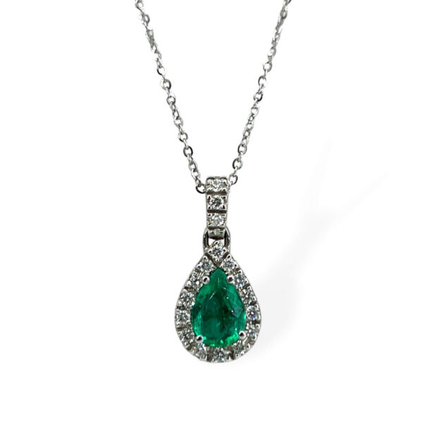 Emerald pendant white gold and diamonds BELLE EPOQUE Art. CD107