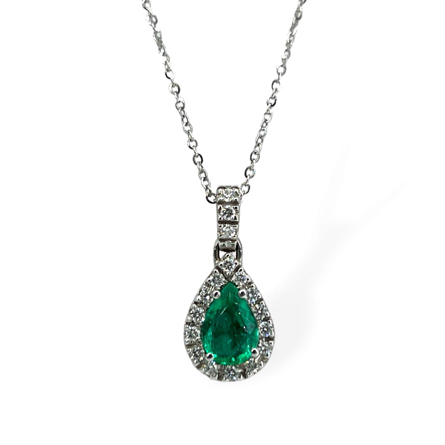 Emerald pendant white gold and diamonds BELLE EPOQUE Art. CD107