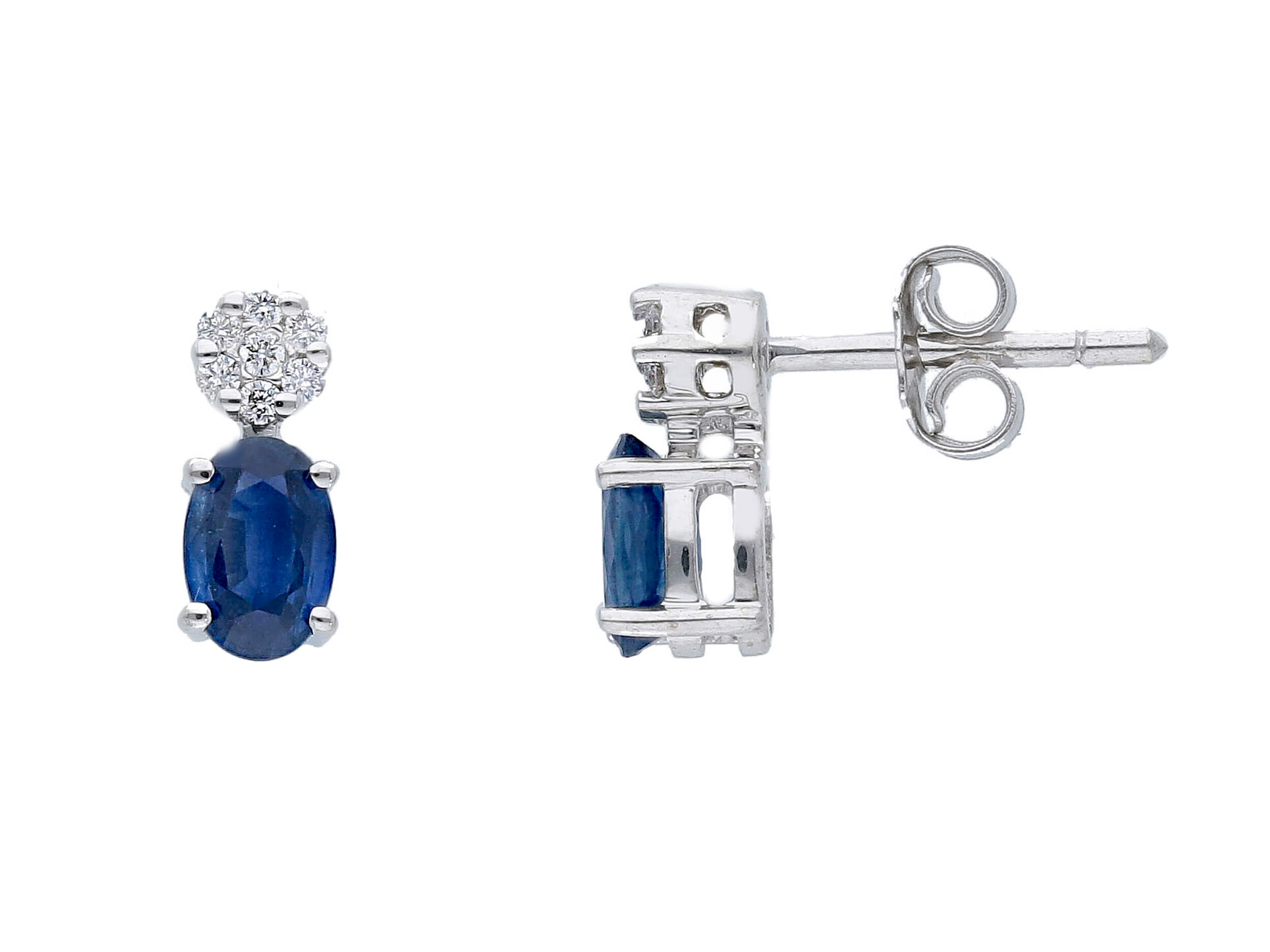 Sapphire Earrings Blue Gold and Diamonds Art. 122656