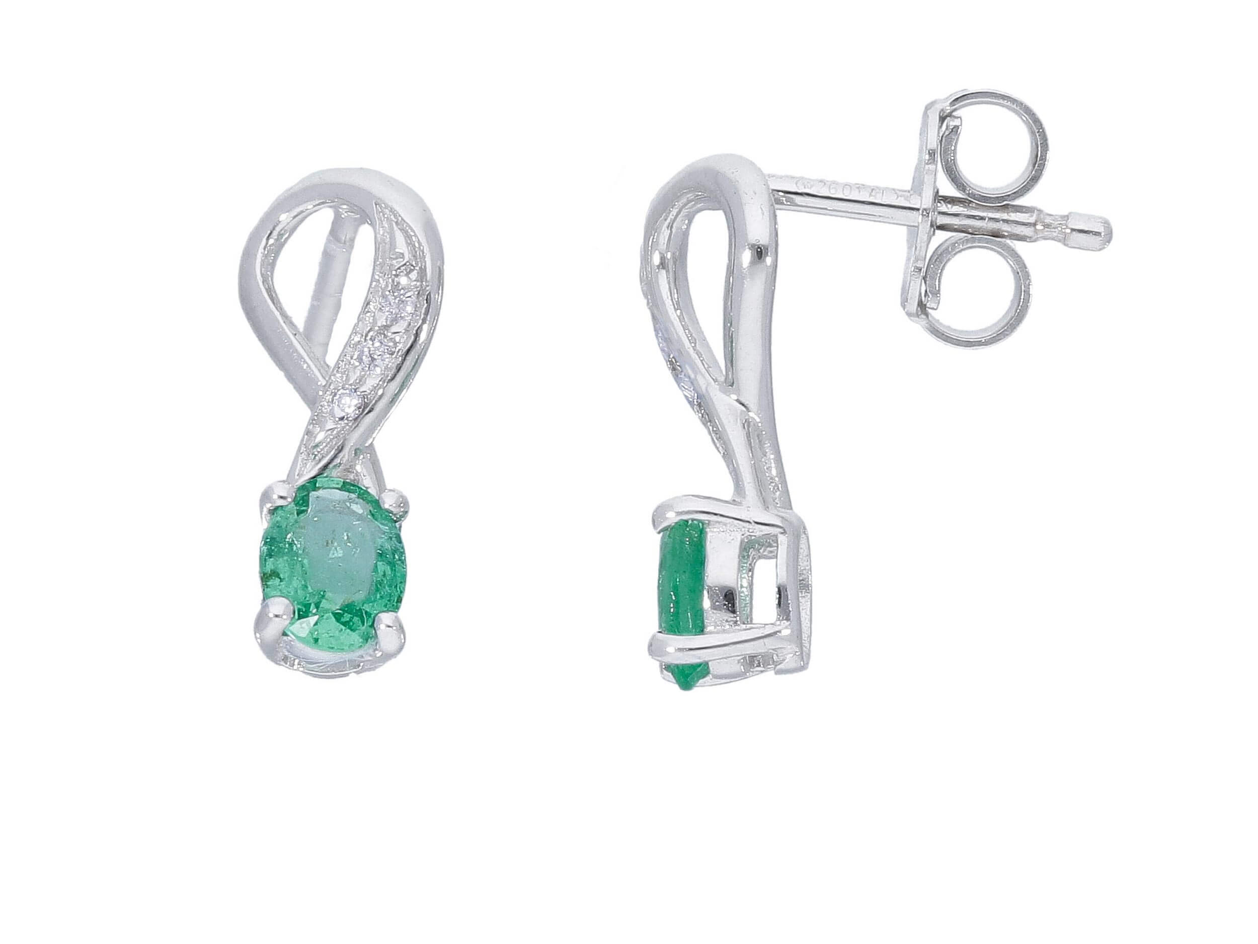 White Gold Emerald Earrings