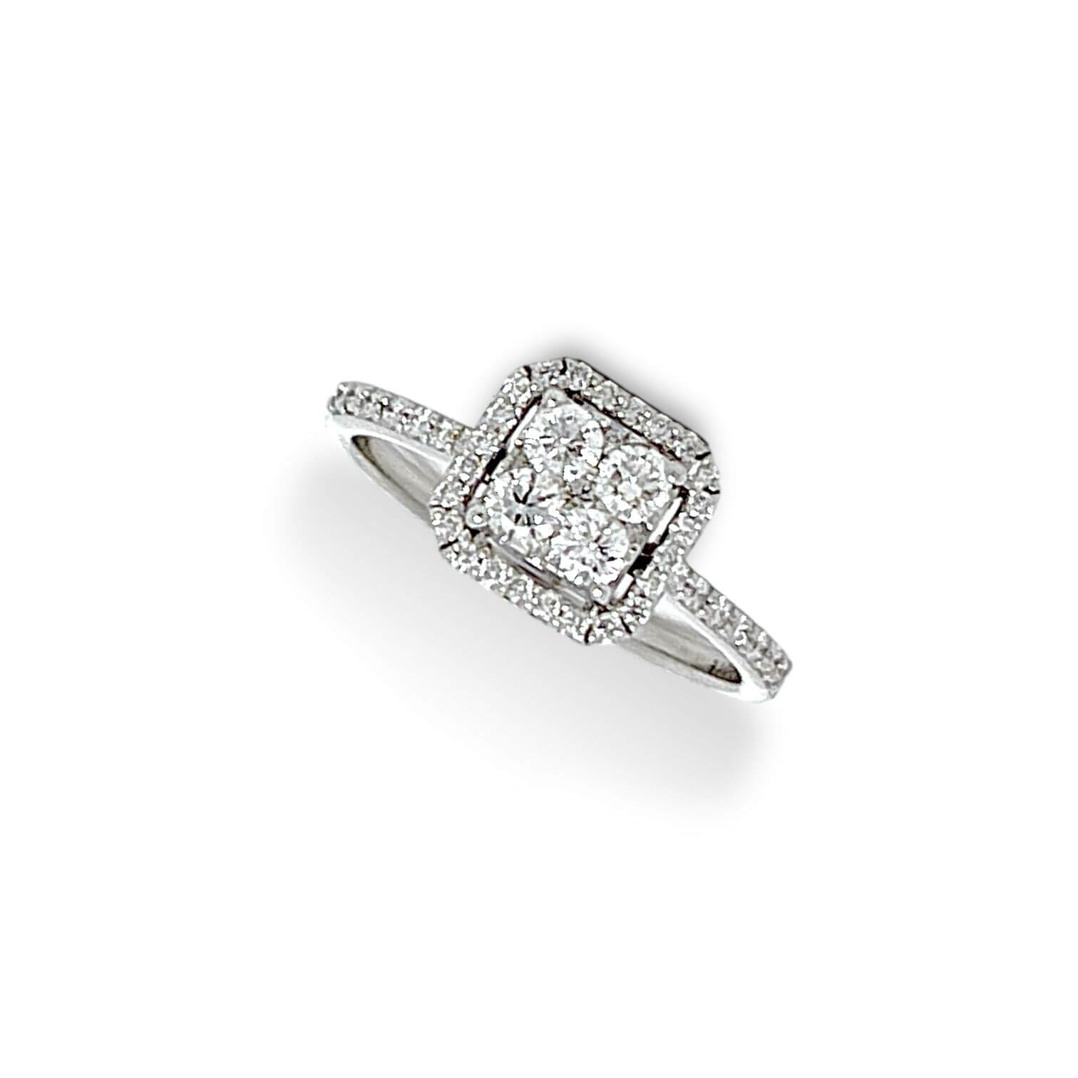 750% Gold Solitaire Ring