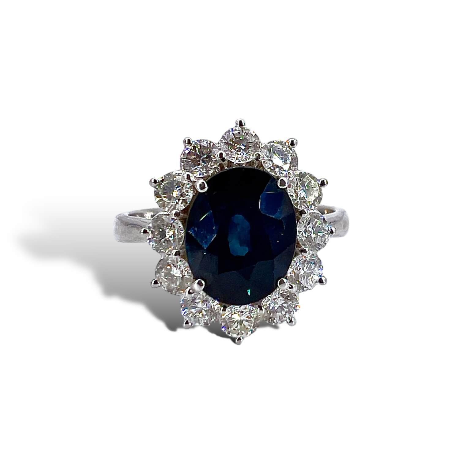 Blue Sapphire Ring White Gold
